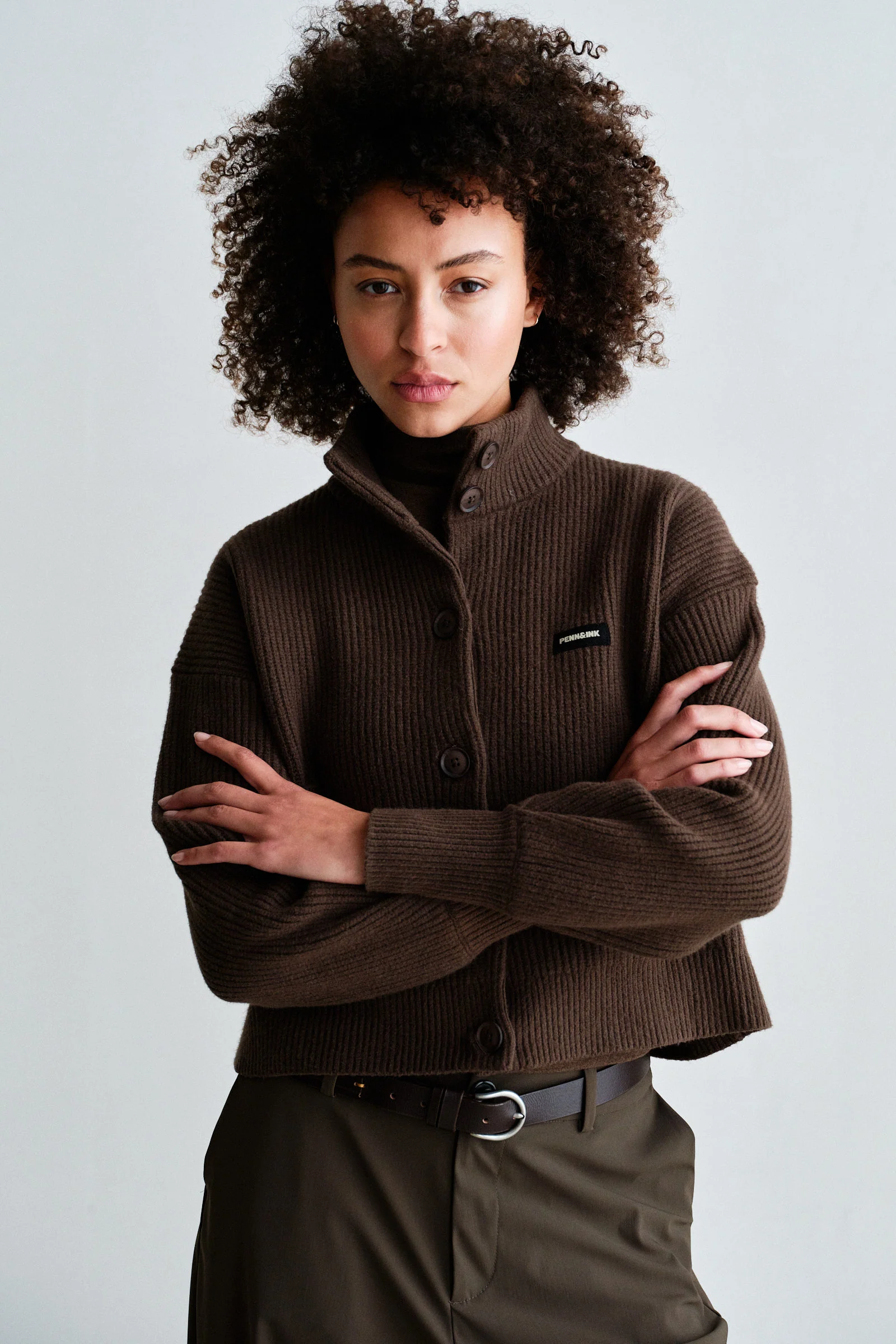 Penn&Ink W26 Main W26B427 cardigan tabac - Afbeelding 6