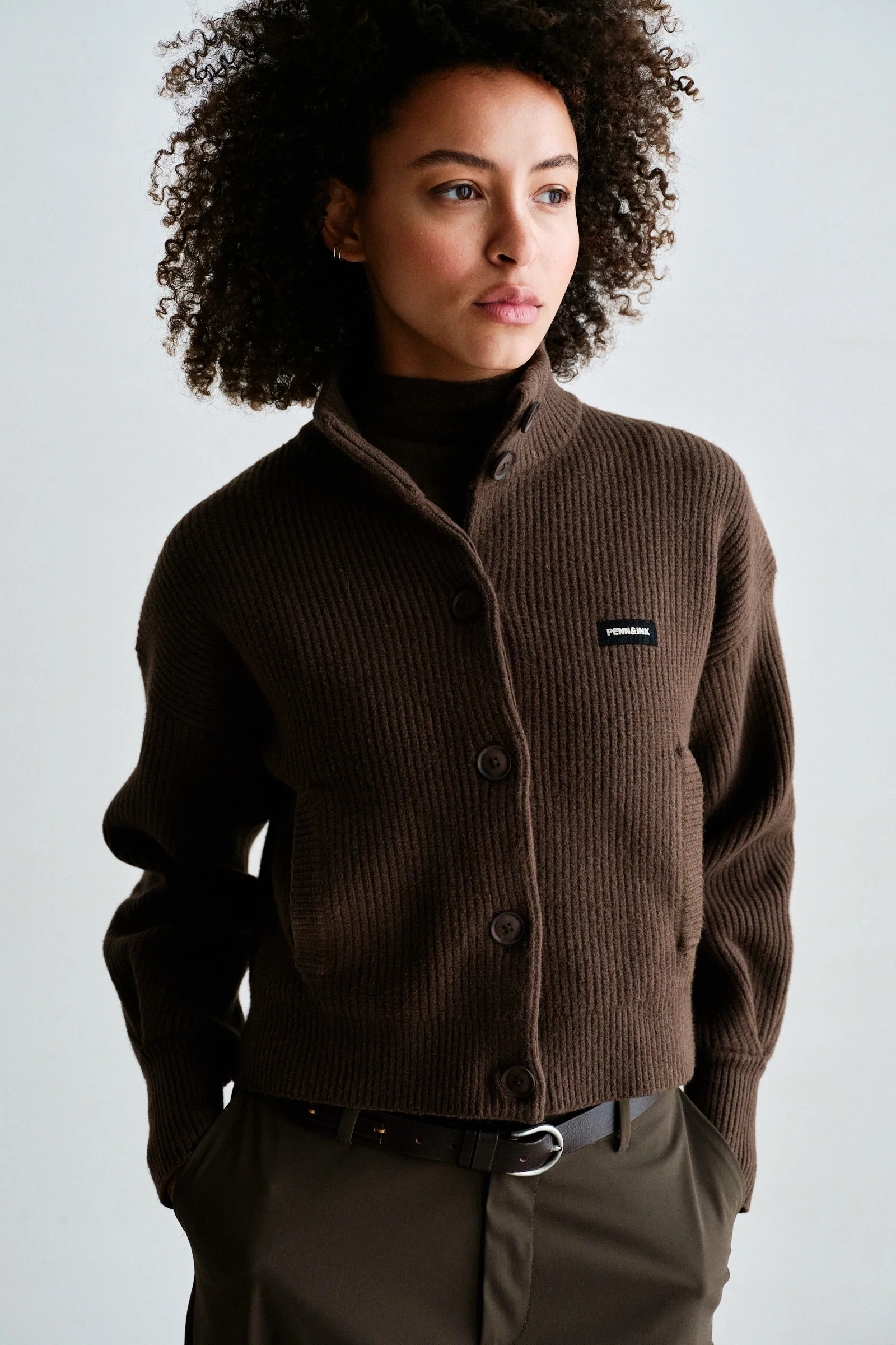 Penn&Ink W26 Main W26B427 cardigan tabac - Afbeelding 4