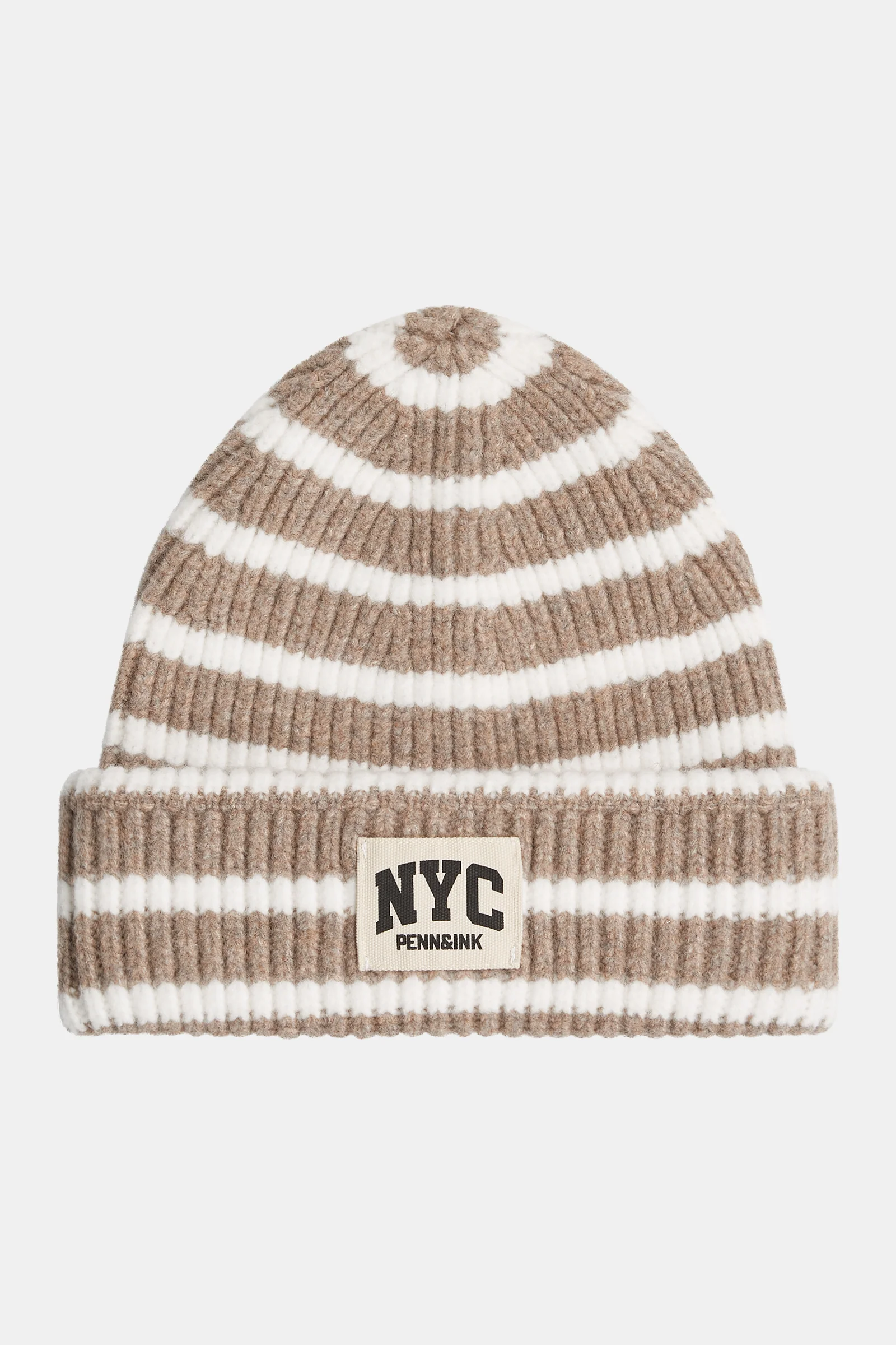 Penn&Ink W26 Main W26C417 hat stripe brown ecru