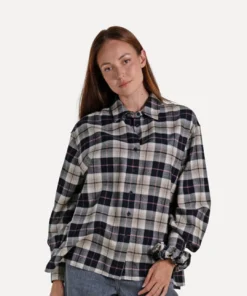 Another-Label W26 claudine check shirt black sandshell check
