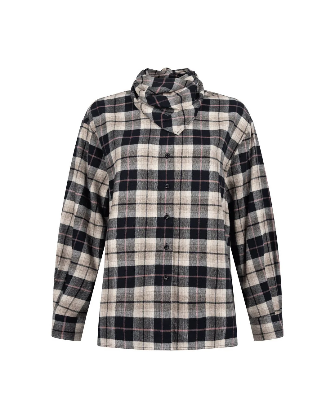 Another-Label W26 claudine check shirt black sandshell check - Afbeelding 2