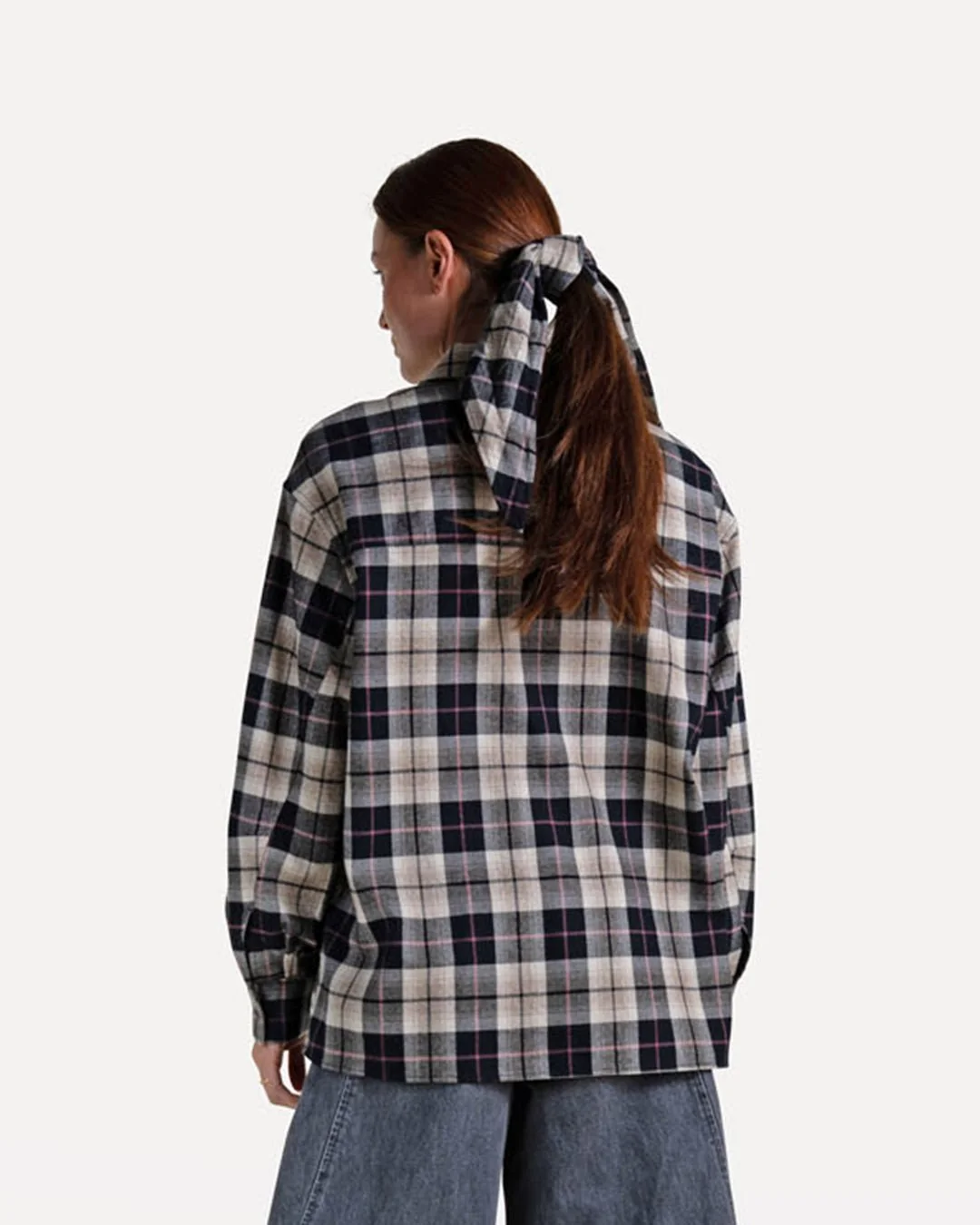 Another-Label W26 claudine check shirt black sandshell check - Afbeelding 4