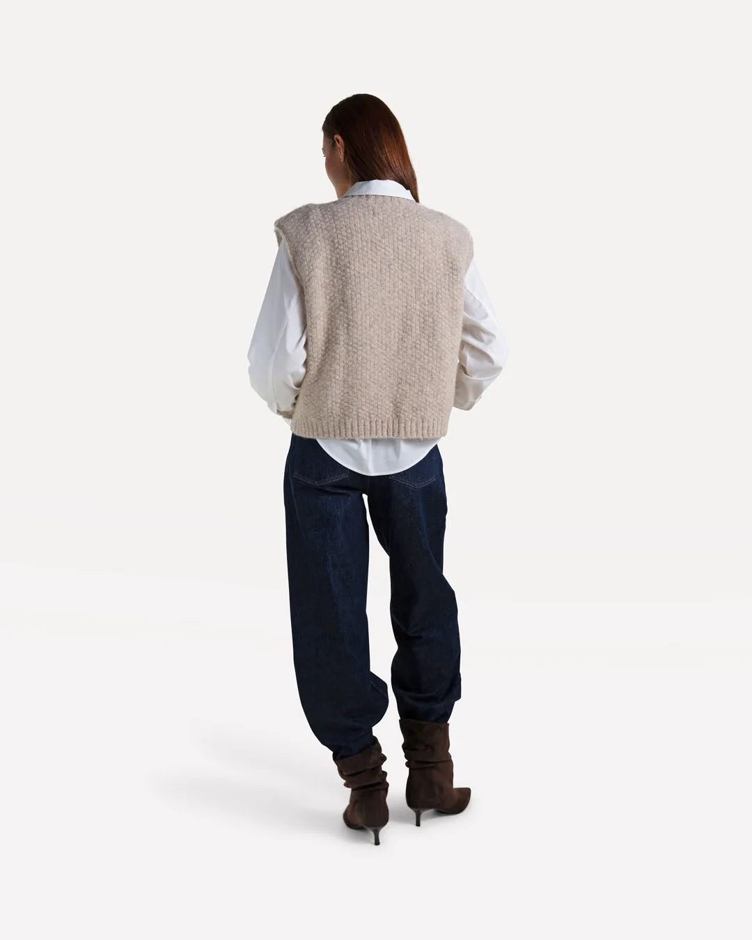 Another-Label W26 nicola knitted vest sandshell melee - Afbeelding 3