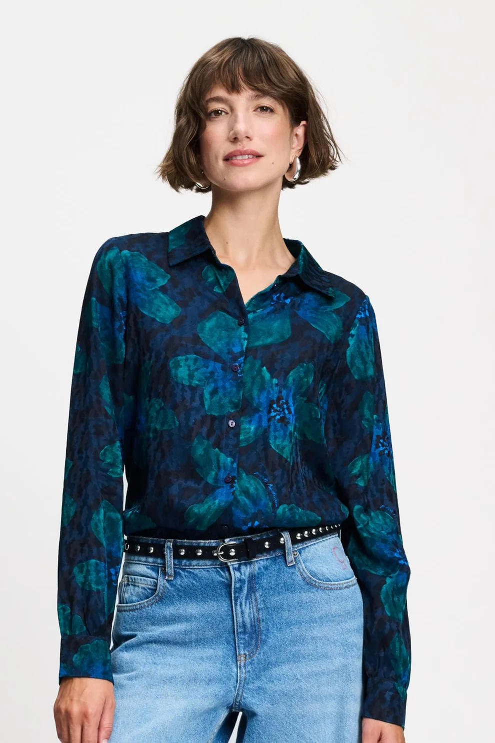 Pom Amsterdam W26 SP9794 Blouse Mila bloom teal green - Afbeelding 7