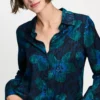 Pom Amsterdam W26 SP9794 Blouse Mila bloom teal green
