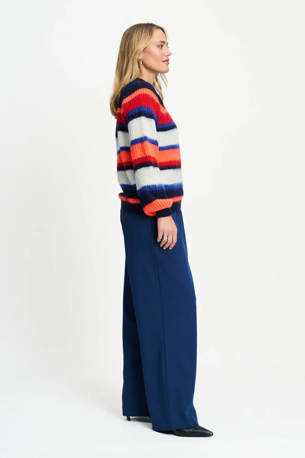 Pom Amsterdam W26 SP9816 Pullover Faye striped blue multicolour - Afbeelding 6