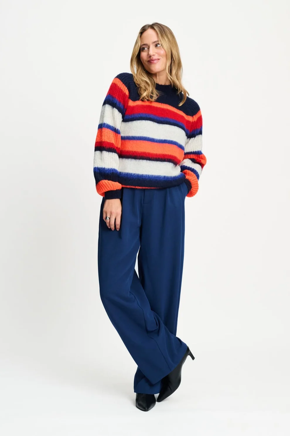 Pom Amsterdam W26 SP9816 Pullover Faye striped blue multicolour - Afbeelding 3