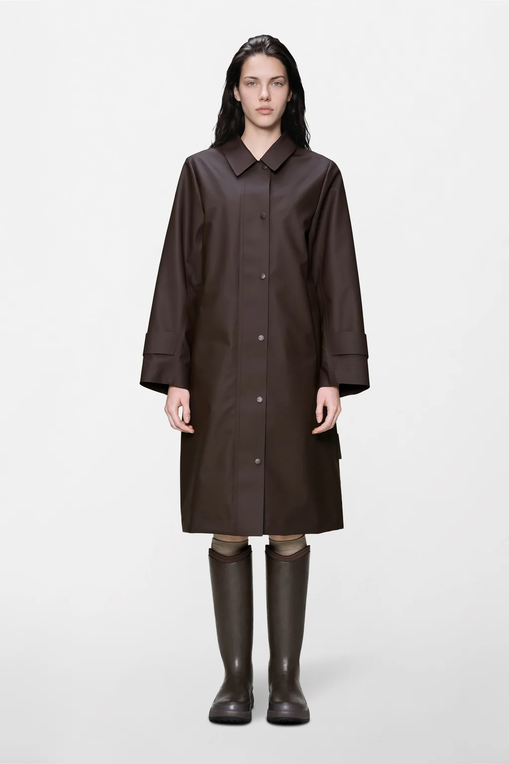 Rains 21520 Nara W long jacket W3 bark